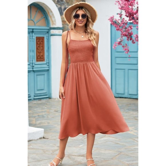 Smocked Spaghetti Strap Midi Dress - Picture 14 of 16